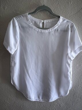 Classic White Short-Sleeve Blouse - Women's Top